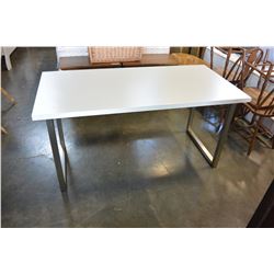 WHITE AND STAINLESS DINING TABLE