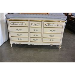 French Provincial 9 Drawer Dresser With Mirror