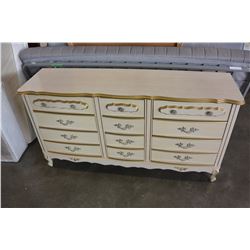 French Provincial 9 Drawer Dresser With Mirror