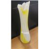 Image 1 : LARGE YELLOW AND WHITE ART GLASS VASE