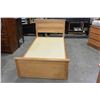 Image 2 : SINGLE SIZE MAPLE BEDFRAME WITH UNDER BED STORAGE