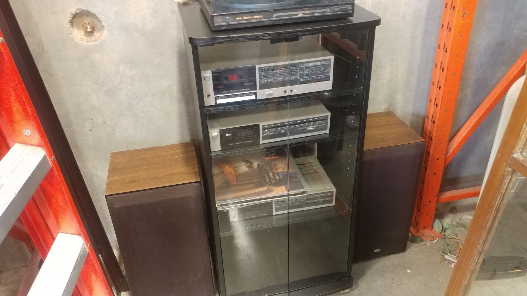 Fisher Turntable Stereo Components Speakers And Cabinet