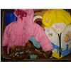 Image 2 : TWO BOXES OF BEDDING TOWELS AND KIDS COATS LIFEJACKET