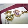 Image 2 : STERLING SILVER GOLD PLATED GENUINE PURPLE AND GREEN AMETHYST NECKLACE WITH APPRAISEL $1200.00