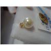 Image 2 : 14KT YELLOW GOLD GENUINE CULTURED PEARL AND DIAMOND EARRINGS RETAIL $300.00
