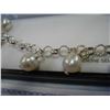 Image 2 : STERLING SILVER GENUINE CULTURED PEARL AAND TOPAZ BRACELET WITH APPRAISEL $1000.00