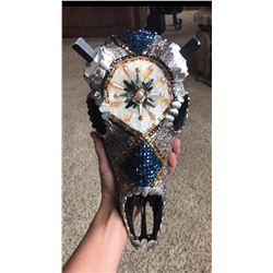 Hand Beaded Mule Deer Skull by Jana Waller