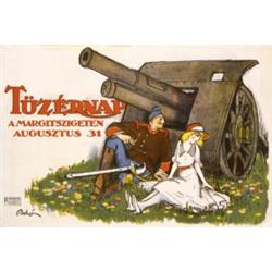 002 RARE Hungarian WW I Poster ARTILLERY by Mihaly Biro