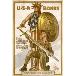 008 RARE LEYENDECKER Boy Scouts WW I War Bonds Poster