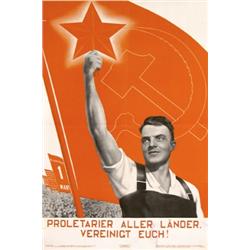 029 STUNNING ORIGINAL Russian Communist Poster 1930s