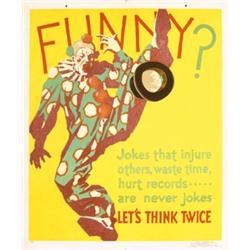 033 OLD Mather Work Poster 1920s with Clown