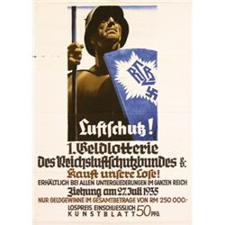 044 ORIG Ludwig Hohlwein Luftschutz Poster Plakat 1935