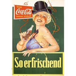 054 BEAUTIFUL German Coca Cola Poster 1930s