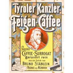 059 ORIGINAL VINTAGE Coffee Poster Plakat 1890s !