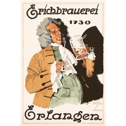 065 ORIGINAL VINTAGE Beer Poster Ludwig Hohlwein 1920s