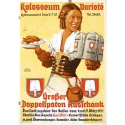 078 ORIGINAL German Beer Poster Plakat Engelhardt 1930s