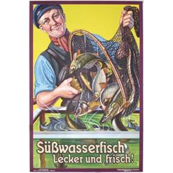 081 ORIGINAL VINTAGE Fish Poster Plakat 1930s