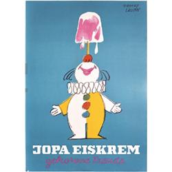 085 VINTAGE Ice Cream Poster Plakat Herbert Leupin Clown