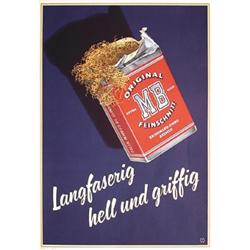 092 Old German Cigarette Poster Plakat 1950s