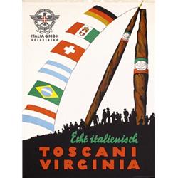 095 OLD Toscani Virginia Tobacco Poster Plakat 1930s
