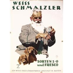 099 ORIGINAL Hohlwein Tobacco Dog Poster Plakat 1920s
