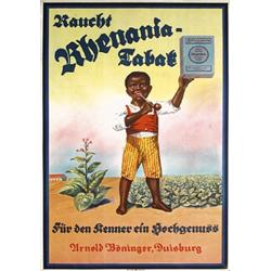 103 RARE German Tobacco Poster Plakat Black Interest 1920s