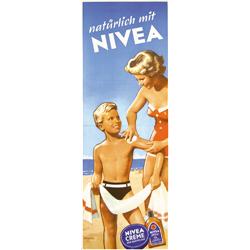 106 OLD Nivea Beach Poster Plakat 1950s Mother & Son