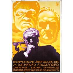 127 RARE Original Ludwig Hohlwein Telephone Poster Plakat 1930s