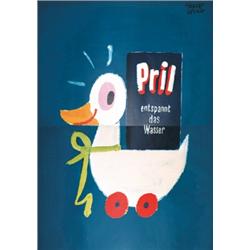138 ORIGINAL Herbert Leupin Poster Pril Duck 1950s