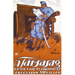 148 ORIGINAL Mihaly Biro Soldier Newspaper Poster 1910s