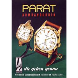 150 OLD GERMAN Watch Poster 1950s Parat ORIGINAL