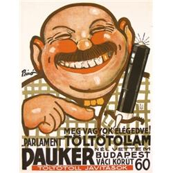 152 OLD HUNGARIAN Fountain Pen Poster 1910s ORIGINAL