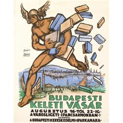 155 OLD ORIGINAL Budapest Fair Poster Plakat Biro 1910s