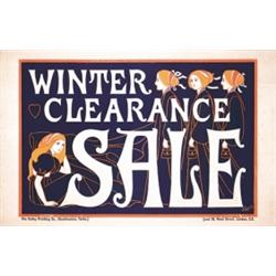 166 VINTAGE ART NOUVEAU Winter Sale Poster 1900