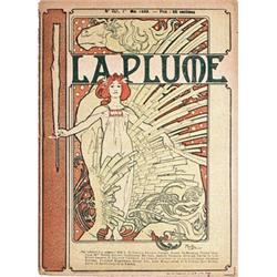 167 ORIGINAL Alphonse Mucha La Plume Poster Cover 1890s