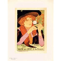 172 ORIGINAL VINTAGE Salon des Cent Poster Maitre 1890s