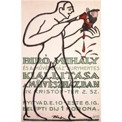 180 VERY RARE Mihaly Biro Exhibition Poster Plakat 1910s