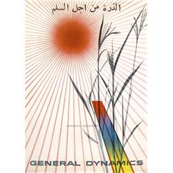 225 VINTAGE General Dynamics Nitsche Poster Radiation 1950s