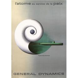 236 ORIGINAL General Dynamics Submarine Poster 1950s RARE Nitsche