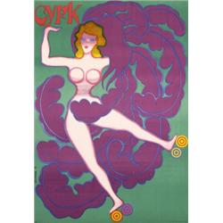 238 ORIGINAL Polish Cyrk Poster 1970s First Edition Rollerskates