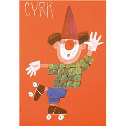 244 ORIGINAL Polish Cyrk Poster 1970s First Ed. Clown