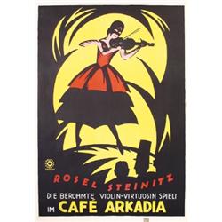 254 STUNNING Expressionist VINTAGE Violin Player Poster 1920s