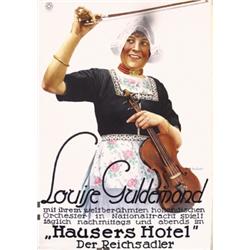 255 ORIGINAL German Violin Player Hotel Poster 1930s