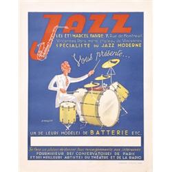 257 GREAT OLD Jazz Band Poster 1940s/1950s DRUMS