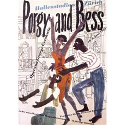 261 STUNNING Porgy & Bess Poster SWISS DESIGN 1950s
