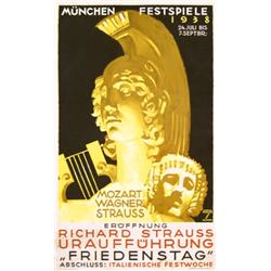 265 ORIGINAL Ludwig Hohlwein Poster Plakat Strauss Festival 1930s