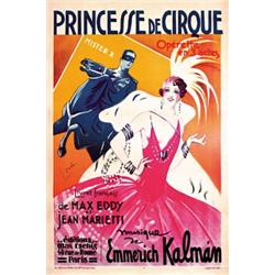 275 ORIGINAL FRENCH Cirucus Pricess Poster 1930s BEAUTIFUL
