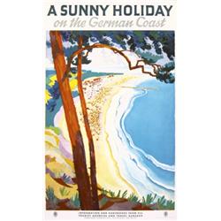284 BEAUTIFUL German Coast Beach Travel Poster 1930s Plakat