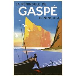 291 ORIGINAL VINTAGE Travel Poster Gaspe Coast Line IMAGE ! 