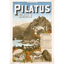 292 VERY OLD Swiss Travel Poster Pilatus Railway 1880s!!! WOW